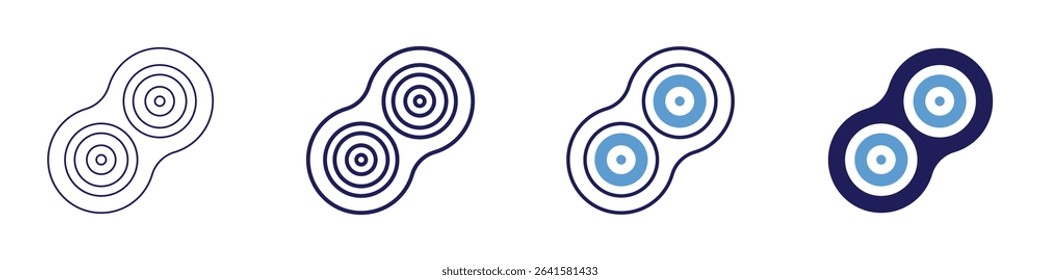 Stomach acid icon in 4 different styles. Thin Line, Line, Bold Line, Duotone. Duotone style. Editable stroke.