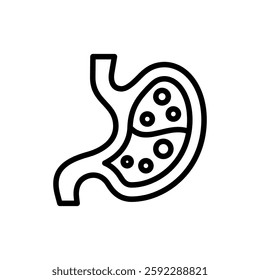 stomach acid rise icon vector design in trendy style