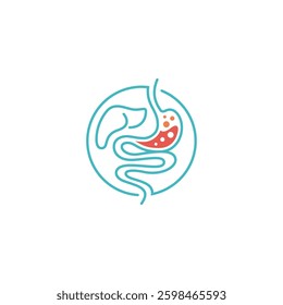 Stomach acid symbol. Abstract design of Human organs, intestines, pancreas. Pulmonary, clinic, stomach, body. Illustration anatomy medical of medicine. Lung, heart, liver, stomach. Sign for medicine.