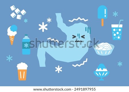 A stomach after eating cold things like ice cream