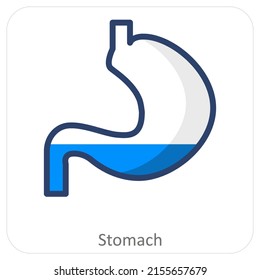 Stomach And Anatomy icon Concept