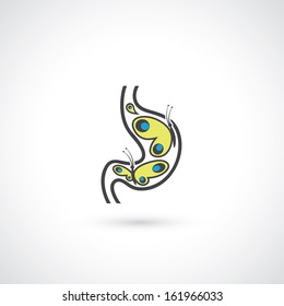 Stomach butterflies - vector illustration