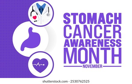 Stomach Cancer Awareness Month background or banner design template is observed every year in November. Holiday concept. Template for card, poster, placard, template. 