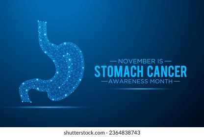 Stomach Cancer Awareness Month is observed every year in november. November is Stomach Cancer Awareness Month. Vector template for banner, greeting card, poster with background. Vector illustration.