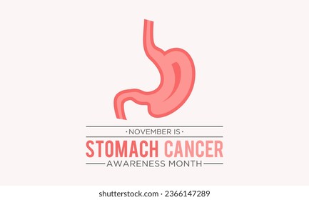 Stomach Cancer Awareness Month is observed every year in november. November is Stomach Cancer Awareness Month. Vector template for banner, greeting card, poster with background. Vector illustration.