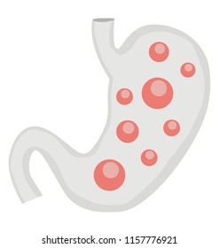 
Stomach cancer icon concept as a gastric disease with malignant tumor growth in the digestive system
