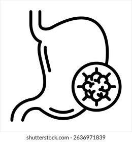 Stomach Cancer Icon Gastric Disease and Medical Awareness