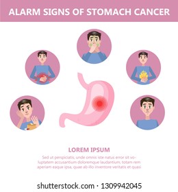 Stomach Cancer Signs Symptoms Weightloss Appetite Stock Vector (Royalty ...