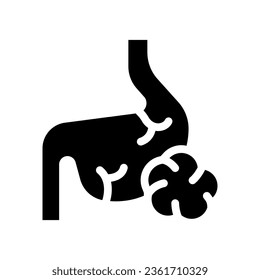 gráfico de iconos sólidos de cáncer de estómago