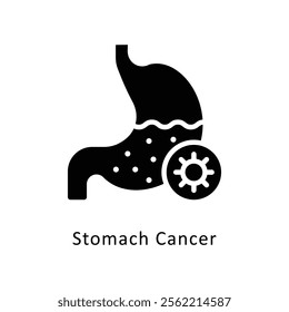 Stomach Cancer Vector Gylph Icon. Eps File 10