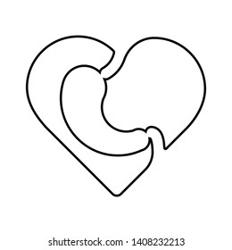 Stomach care logo designs concept vector with heart, Creative line Symbol, Icon design template isolated on white background