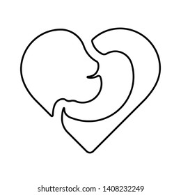 Stomach care logo designs concept vector inside heart, Creative line Symbol, Icon design template isolated on white background