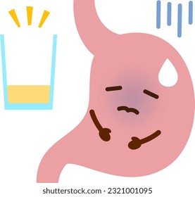 Stomach character with low stomach acid