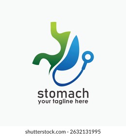 Concepto del Vector del logotipo del control del estómago, Plantilla del logotipo de la educación de la salud