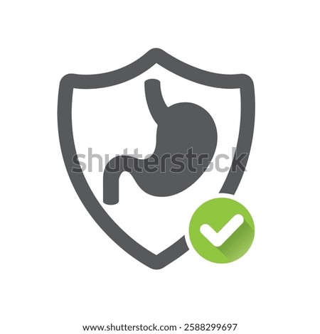 Stomach and check mark - icon, vector.