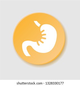 Stomach color flat icon. Human internal organs symbol. Digestive system anatomy. Sign for web page, mobile app, banner, social media. Pictogram UI/UX and GUI user interface. Vector clipart.