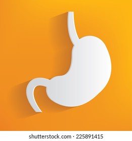 Stomach concept on yellow background,clean vector
