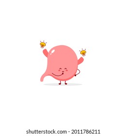 gástrico lindo pose ilustración de personaje mascota sonrisa feliz