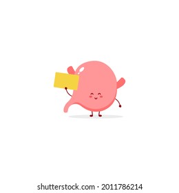gástrico lindo pose ilustración de personaje mascota sonrisa feliz