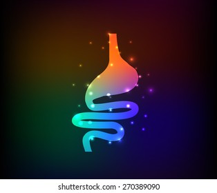 Stomach design on dark background