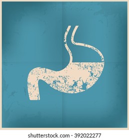 Stomach design on old background,grunge vector