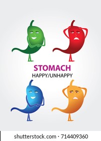 Stomach with different moods