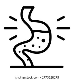 Stomach digestion icon. Outline stomach digestion vector icon for web design isolated on white background