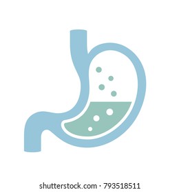 Stomach and digestion vector pictogram illustration isolated on white background