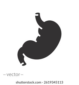 estómago, ícono del sistema digestivo, digestión, equilibrio de ácido gástrico, Ilustración vectorial plana