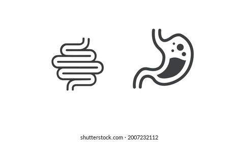 Stomach and digestive system icon. Vector isolated editable illustration of the stomach and digestive system 