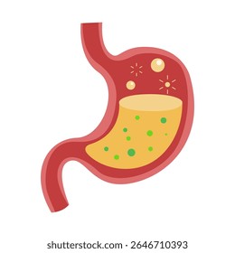 Concepto de enfermedad estomacal. Ilustración vectorial