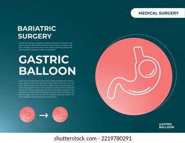 Stomach Endoscopy Gastric Balloon Inside A Stomach Weight Loss Surgery Vector Illustration Obesity 
