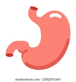 Bauch-Flachsymbol einzeln auf weißem Hintergrund