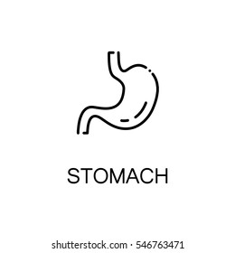 Stomach flat icon. Single high quality outline symbol of human body for web design or mobile app. Thin line signs of stomach for design logo, visit card, etc. Outline pictogram of stomach