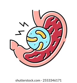 gástrico gastroenterologista cor ícone vetor. gástrico gripe gastroenterologista sinal. símbolo isolado ilustração