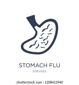 Stomach flu icon. Trendy flat vector Stomach flu icon on white background from Diseases collection, vector illustration can be use for web and mobile, eps10