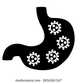 Stomach flu icon vector. Gastroenteritis illustration sign. Digestive infection symbol. Medical logo or mark.