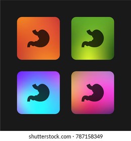 Stomach four color gradient app icon design
