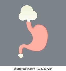 Stomach Gas Acid Reflux Indigestion System. Stomach Vector Gas Diarrhea Icon