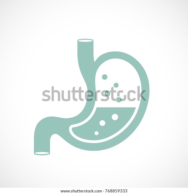 白い背景に胃ガスベクター画像アイコンイラスト のベクター画像素材 ロイヤリティフリー