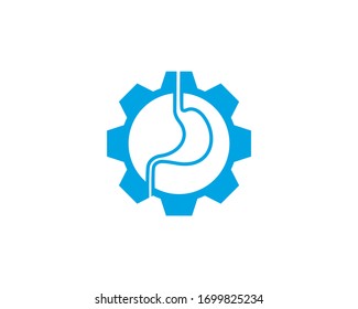 Plantilla vectorial del logotipo de Stomach Gear, conceptos de diseño del logotipo de estómago creativo