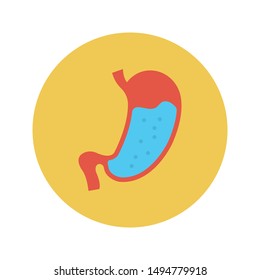 stomach glyph flat vector icon