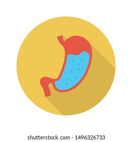 stomach glyph flat vector icon