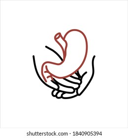 Magst in den Händen. Symbol einzeln. Vektormedizinische Illustration.