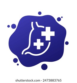 stomach health icon, vector pictogram