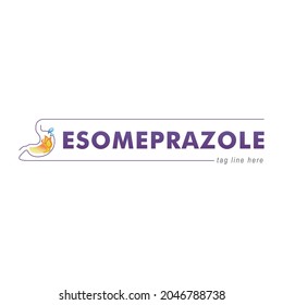 Stomach heartburn. Gastritis and acid reflux, indigestion and stomach pain problems vector concept. Illustration of heartburn and role of Esomeprazole in beating the burning of stomach. Esomeprazole.