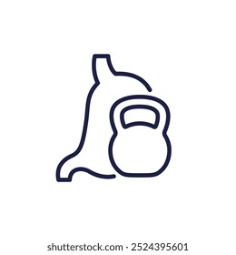stomach heaviness line icon on white
