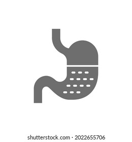 Stomach, human organ grey icon. Isolated on white background