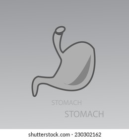 stomach icon black and white vector