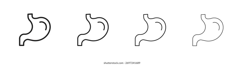 Stomach icon collection. Line vector sign, symbol for web and mobile